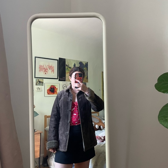 Suede jacket with fur trim - Picture 3 of 3